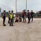 Foto : Babinsa Koramil Pandan, Serda Rijal Purba saat melakukan patroli bersama Personil Polres Tapteng.