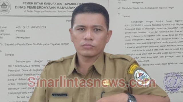 Foto : Kepala Dinas PMD Kabupaten Tapanuli Tenga, Henry Haluka Sitinjak