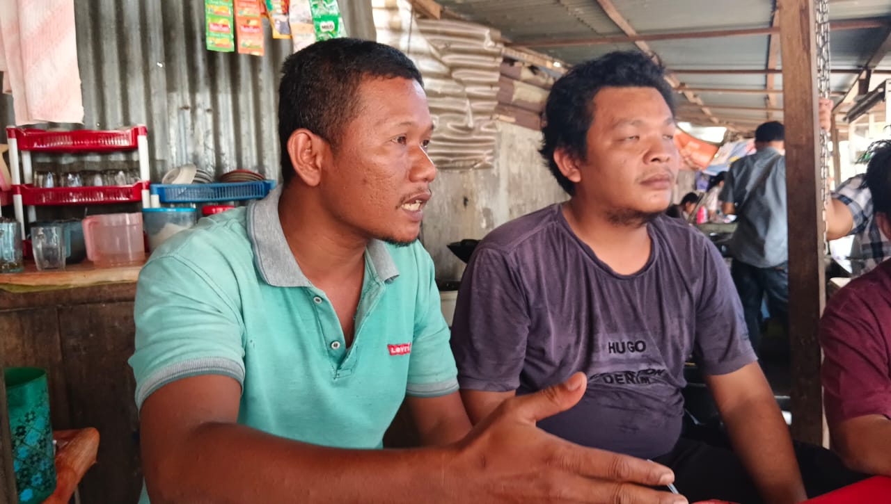 Foto : salah satu pedagang yang merasa kecewa dengan Dinas Perindag Kota Sibolga