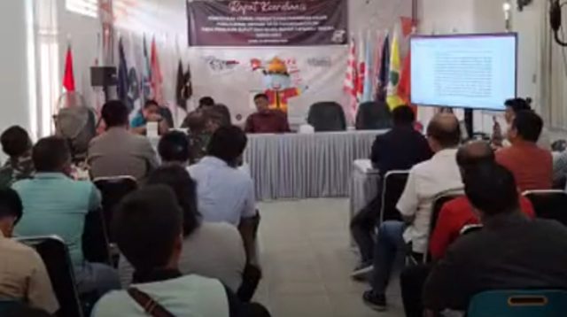 Foto: KPU menggelar rapat koodinasi tentang penerimaan kembali pendaftaran pasangan calon pada daerah dengan satu pasangan calon.