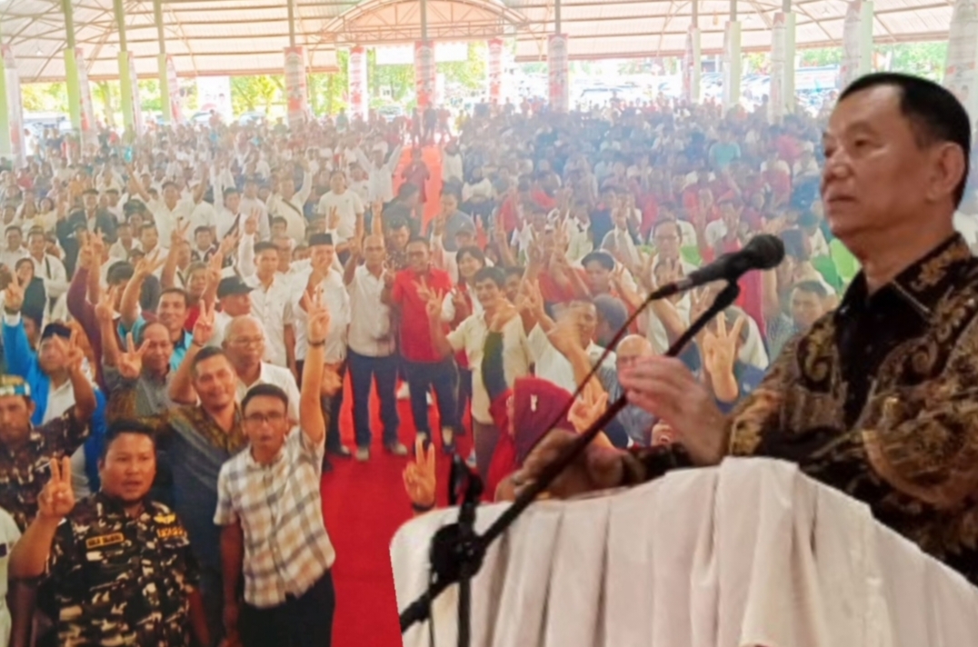 Foto : Tuani Lumban Tobing saat Menyampaikan ajakan kepeda Masyarakat Kabupaten Tapanuli Tengah untuk memilih Pasangan Masinton-Mahmud pada 27 November 2024 mendatang.