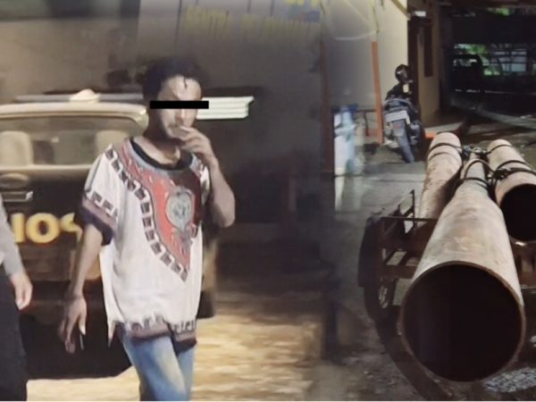 Warga Hutanabolon Diduga Curi Tiang Listrik Negara Diamankan Polisi