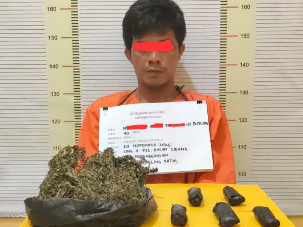 Satresnarkoba Polres Tapteng Ringkus Terduga Pengedar Ganja di Kalangan