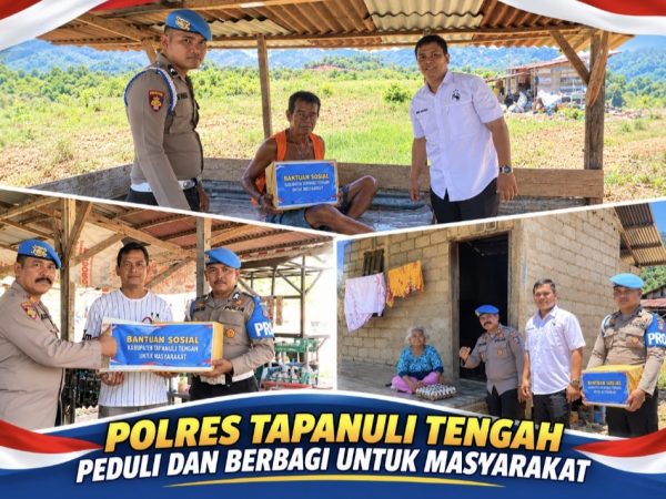 Sambut HUT Propam ke-24, Polres Tapteng Hadirkan Kepedulian Lewat Aksi Berbagi Sembako